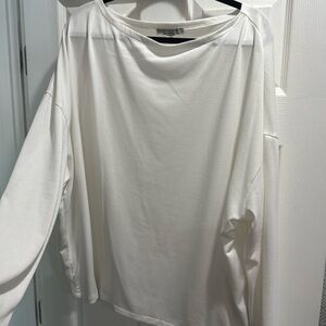 All Saints Women's White Oversized Long Sleeve Top